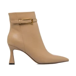Stivaletti beige da Donna con fibbia e tacco 8 cm Lora Ferres