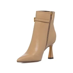 Stivaletti beige da Donna con fibbia e tacco 8 cm Lora Ferres