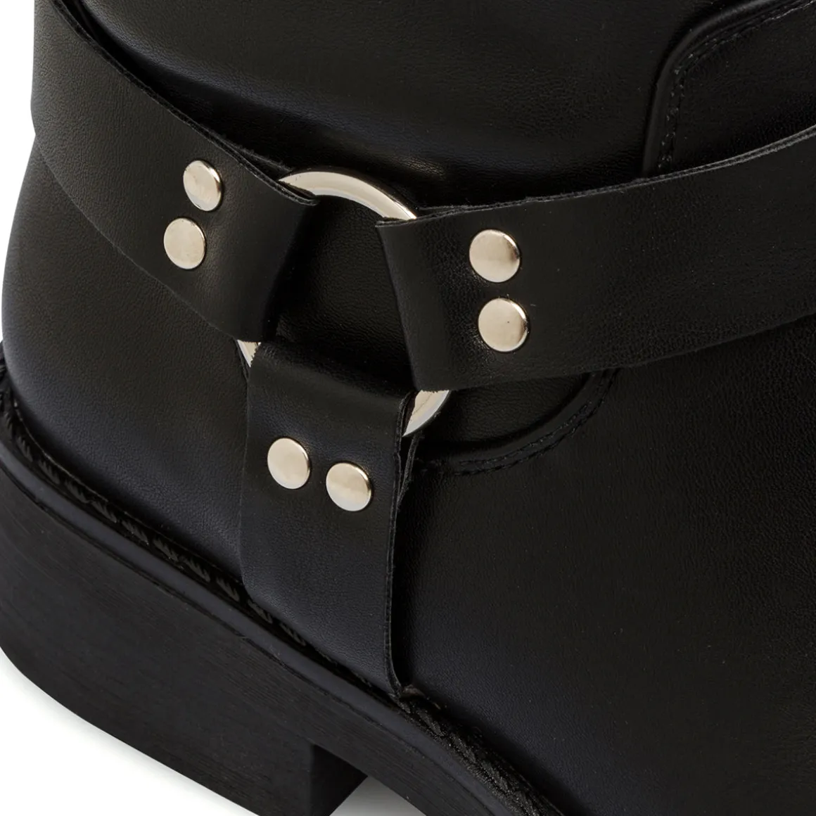 Stivaletti biker boots da donna neri con fibbie e borchie Lora Ferres