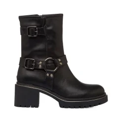 Stivaletti biker con tacco 6 cm neri da donna Lora Ferres