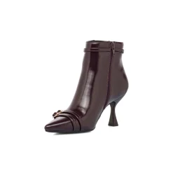 Stivaletti Bordeaux da Donna con fibbie e tacco 7,5 cm Swish Jeans