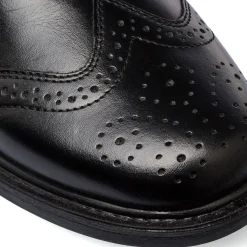 Stivaletti brogue comfort nero da uomo in pelle P Soft