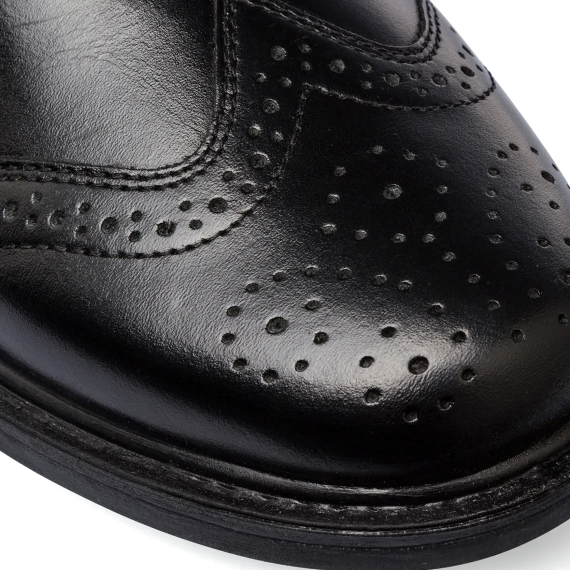Stivaletti brogue comfort nero da uomo in pelle P Soft
