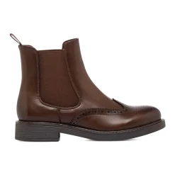 Stivaletti Chelsea marroni da Donna con dettagli Brogue Lora Ferres