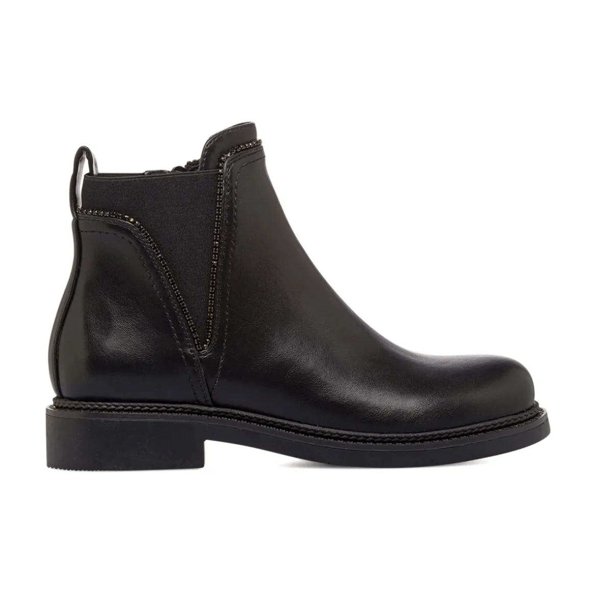 Stivaletti Chelsea neri da Donna con zip e borchie Lora Ferres