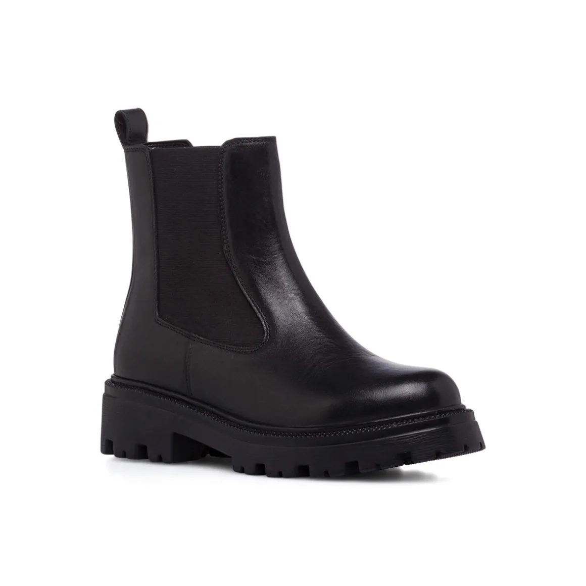 Stivaletti Chelsea neri da Donna in pelle con elastico laterale Primopiano