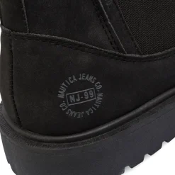 Stivaletti Chelsea neri da uomo con elastico laterale Nautica Jeans