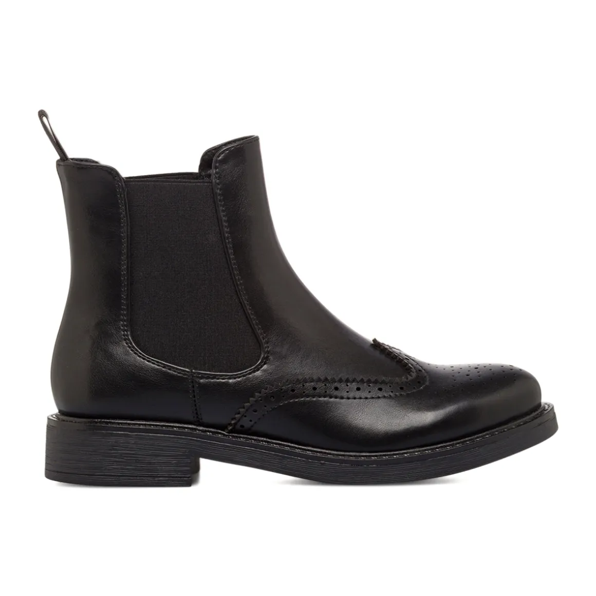 Stivaletti Chelsea neri da Donna con dettaglio Brogue Lora Ferres