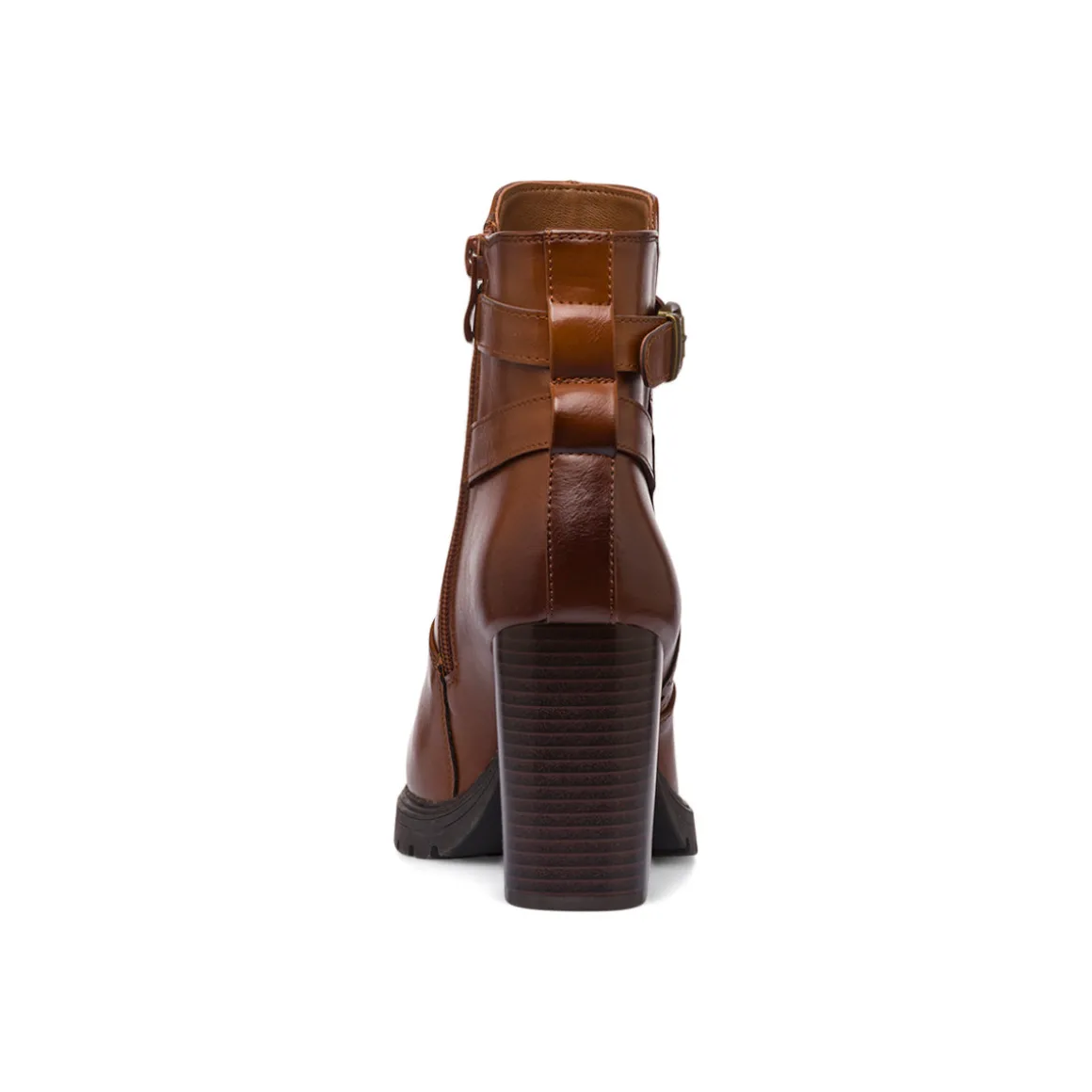 Stivaletti comfort color cuoio da Donna con fibbia e tcco 9 cm P Soft