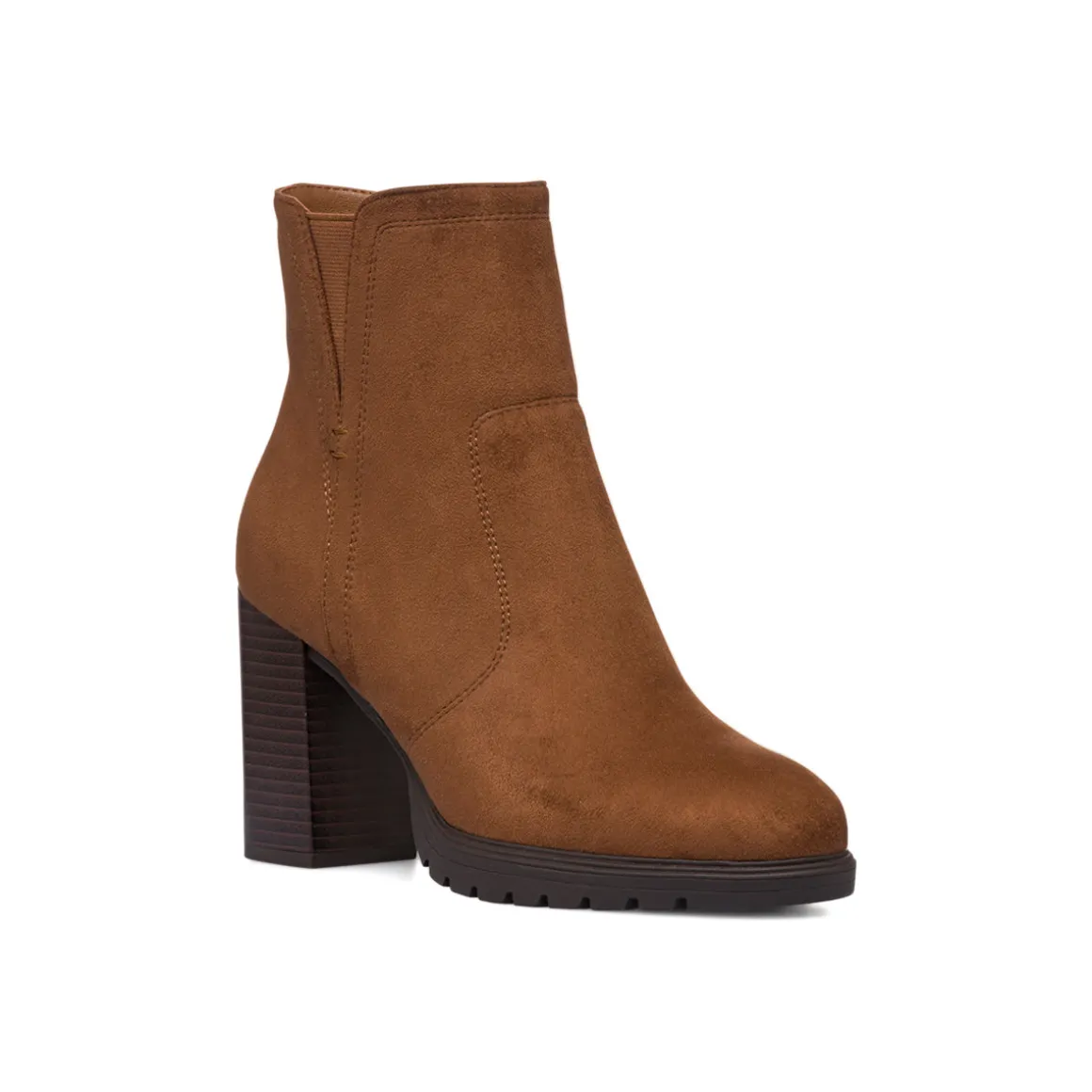Stivaletti comfort color cuoio da Donna con tacco 8,5 cm P Soft