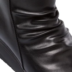 Stivaletti comfort neri con effetto arricciato da Donna P Soft