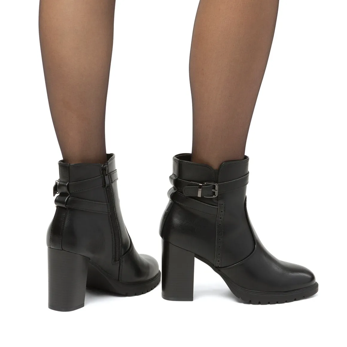 Stivaletti comfort neri con fibbia da Donna P Soft