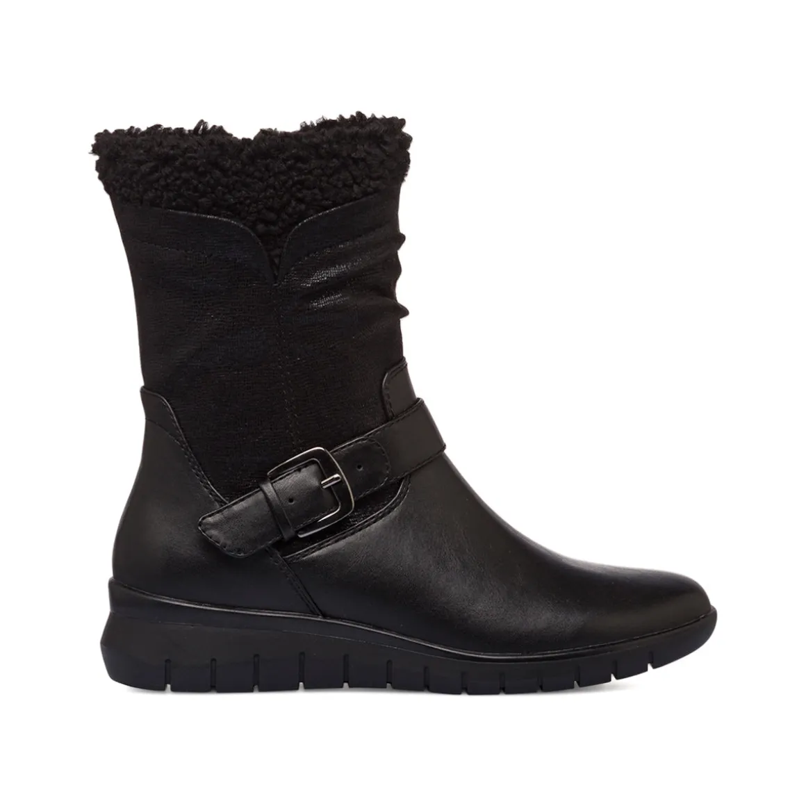 Stivaletti comfort neri da donna con fibbia P Soft