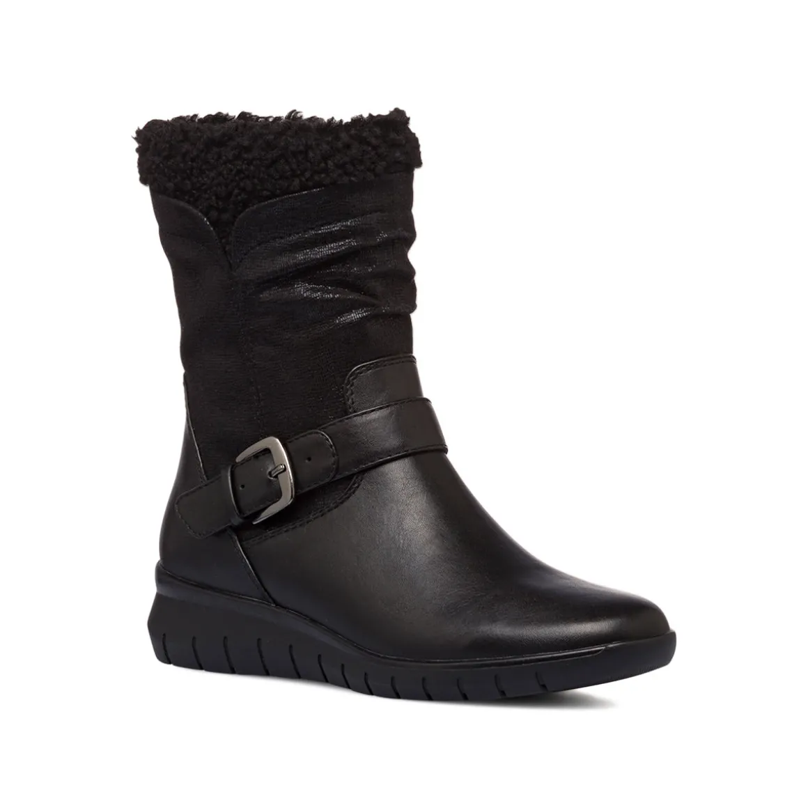 Stivaletti comfort neri da donna con fibbia P Soft