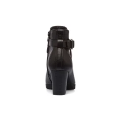 Stivaletti comfort neri da Donna con fibbia e tacco 7 cm P Soft