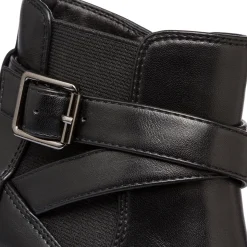 Stivaletti comfort neri da Donna con fibbia e tacco 7 cm P Soft