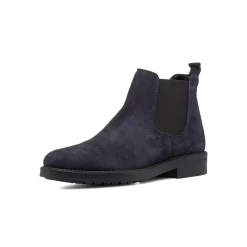 Stivaletti con elastici blu da uomo in pelle scamosciata Primopiano