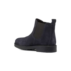 Stivaletti con elastici blu da uomo in pelle scamosciata Primopiano