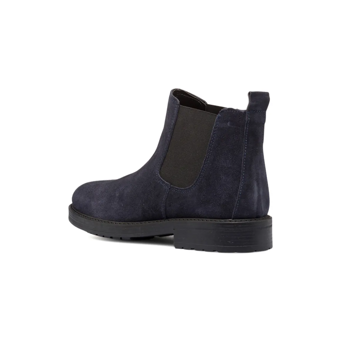 Stivaletti con elastici blu da uomo in pelle scamosciata Primopiano
