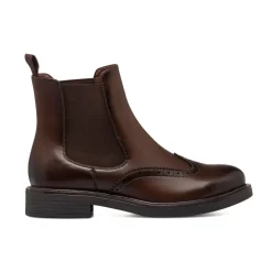 Stivaletti con elastici marroni da donna con dettagli brogue Piazza di Spagna