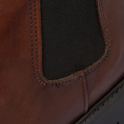 Stivaletti con elastici marroni in pelle da uomo con suola chunky Primopiano