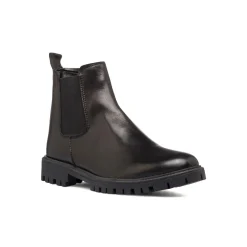 Stivaletti con elastici neri in pelle da uomo con suola chunky Primopiano