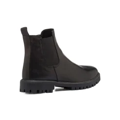 Stivaletti con elastici neri in pelle da uomo con suola chunky Primopiano