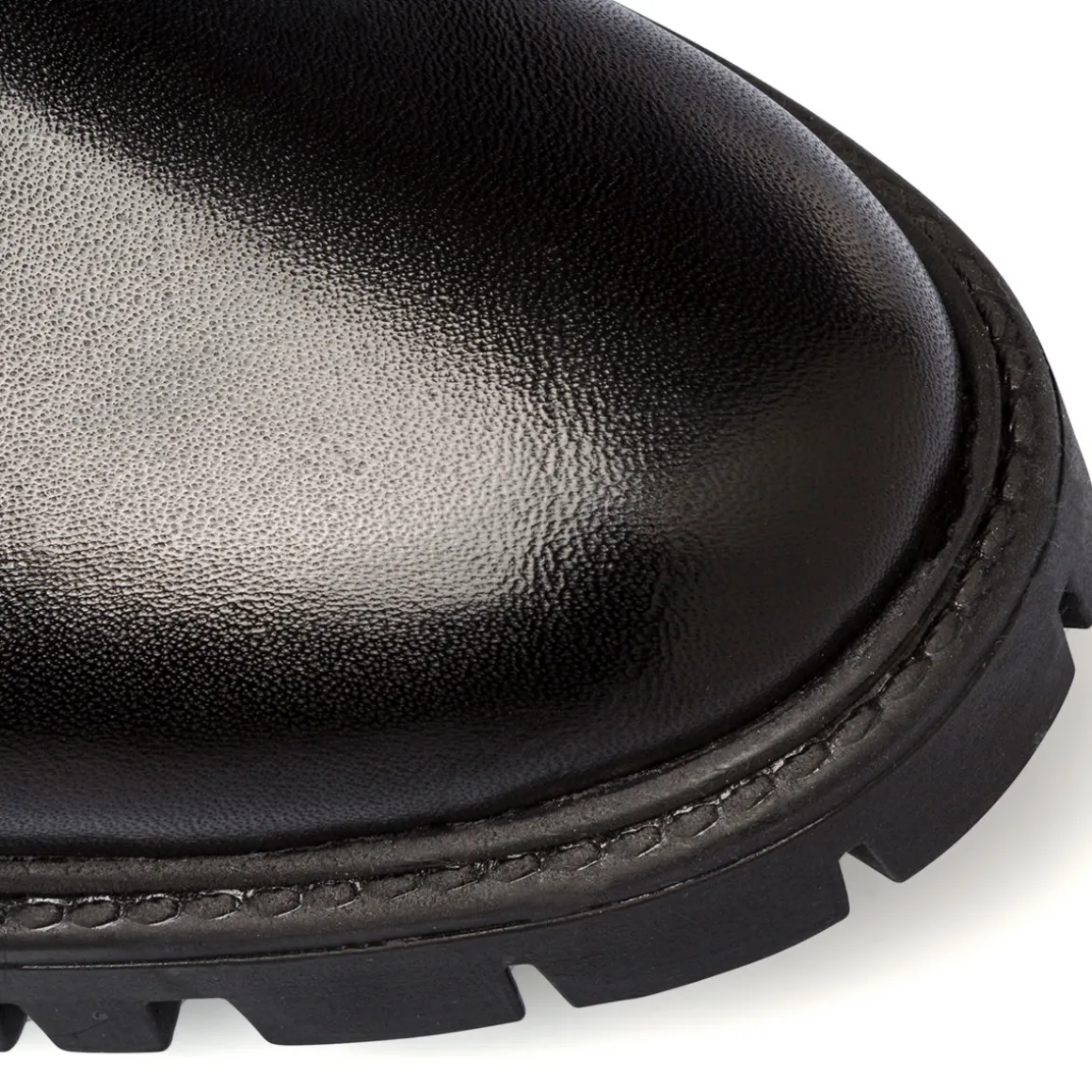 Stivaletti con elastici neri in pelle da uomo con suola chunky Primopiano