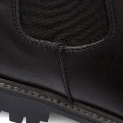 Stivaletti con elastici neri in pelle da uomo con suola chunky Primopiano