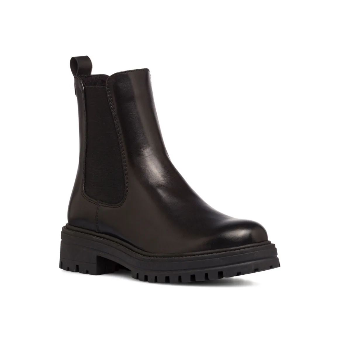 Stivaletti con elastico laterale da donna in pelle neri Primopiano