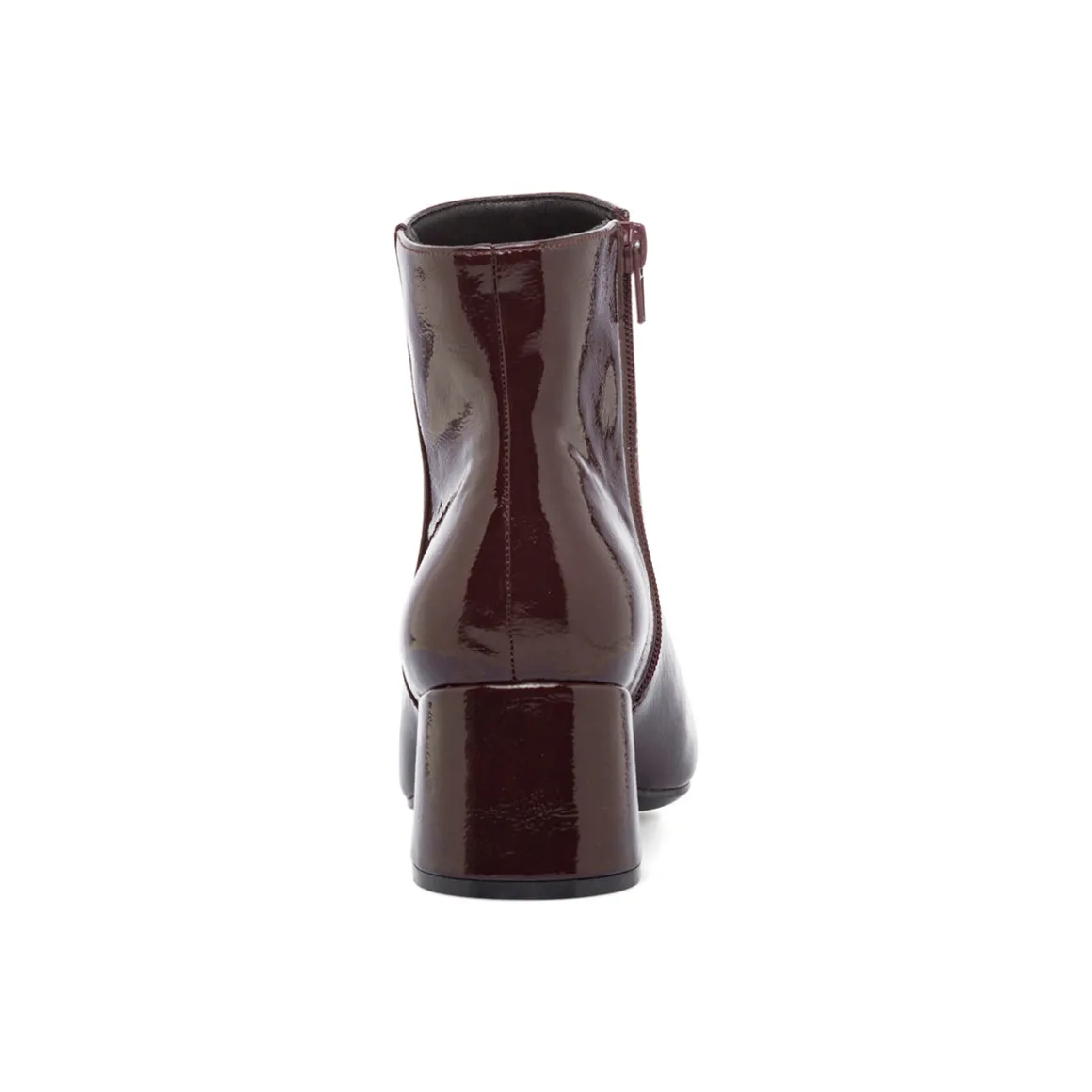 Stivaletti con tacco 6 cm bordeaux effetto vernice Lora Ferres