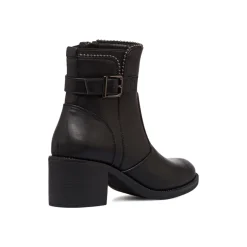 Stivaletti con tacco 6 cm neri da donna con fibbia e borchie Lora Ferres