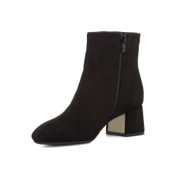 Stivaletti con tacco 5,5 cm da donna neri effetto scamosciato Lora Ferres