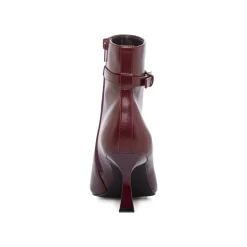 Stivaletti con tacco 7,5 cm da donna bordeaux burgundy con cinturini Lora Ferres