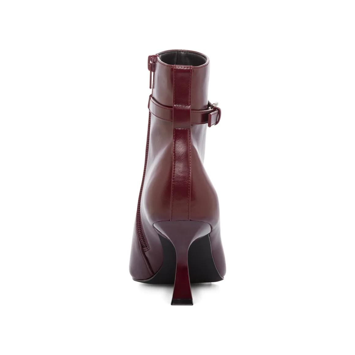 Stivaletti con tacco 7,5 cm da donna bordeaux burgundy con cinturini Lora Ferres