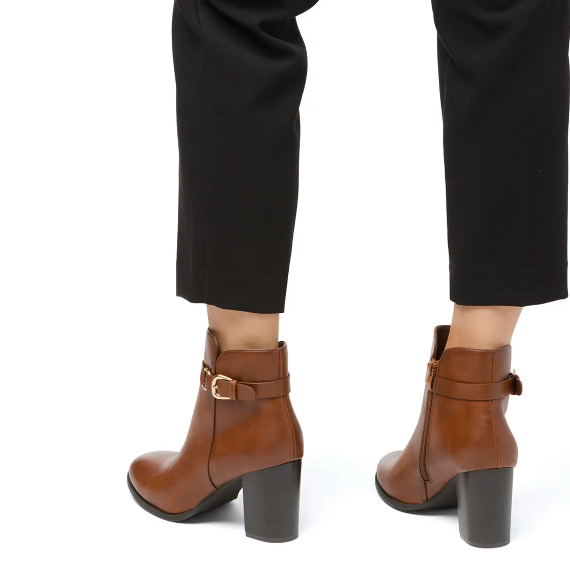 Stivaletti con tacco 8 cm da donna marroni Lora Ferres