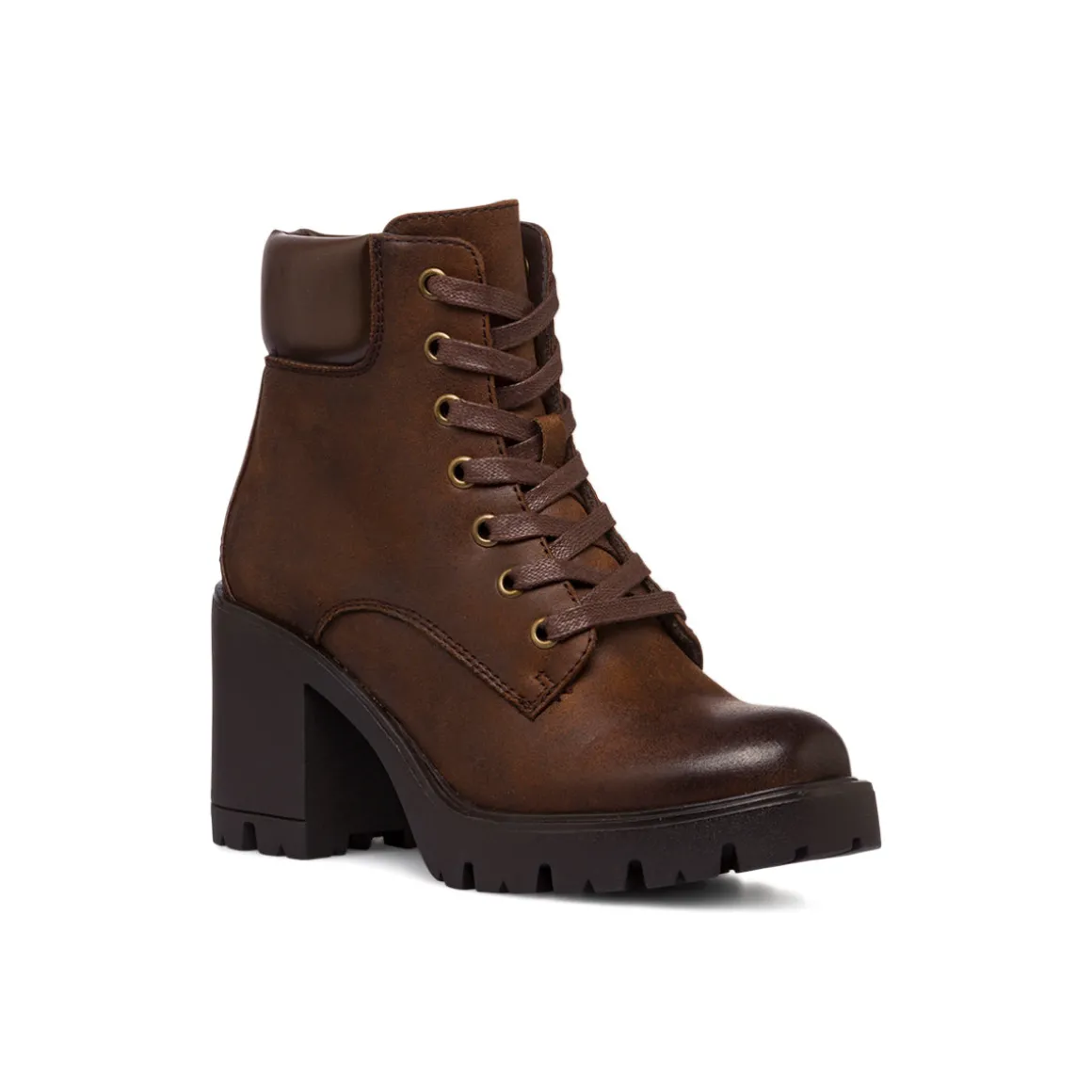Stivaletti con tacco 8 cm marroni da donna Lora Ferres