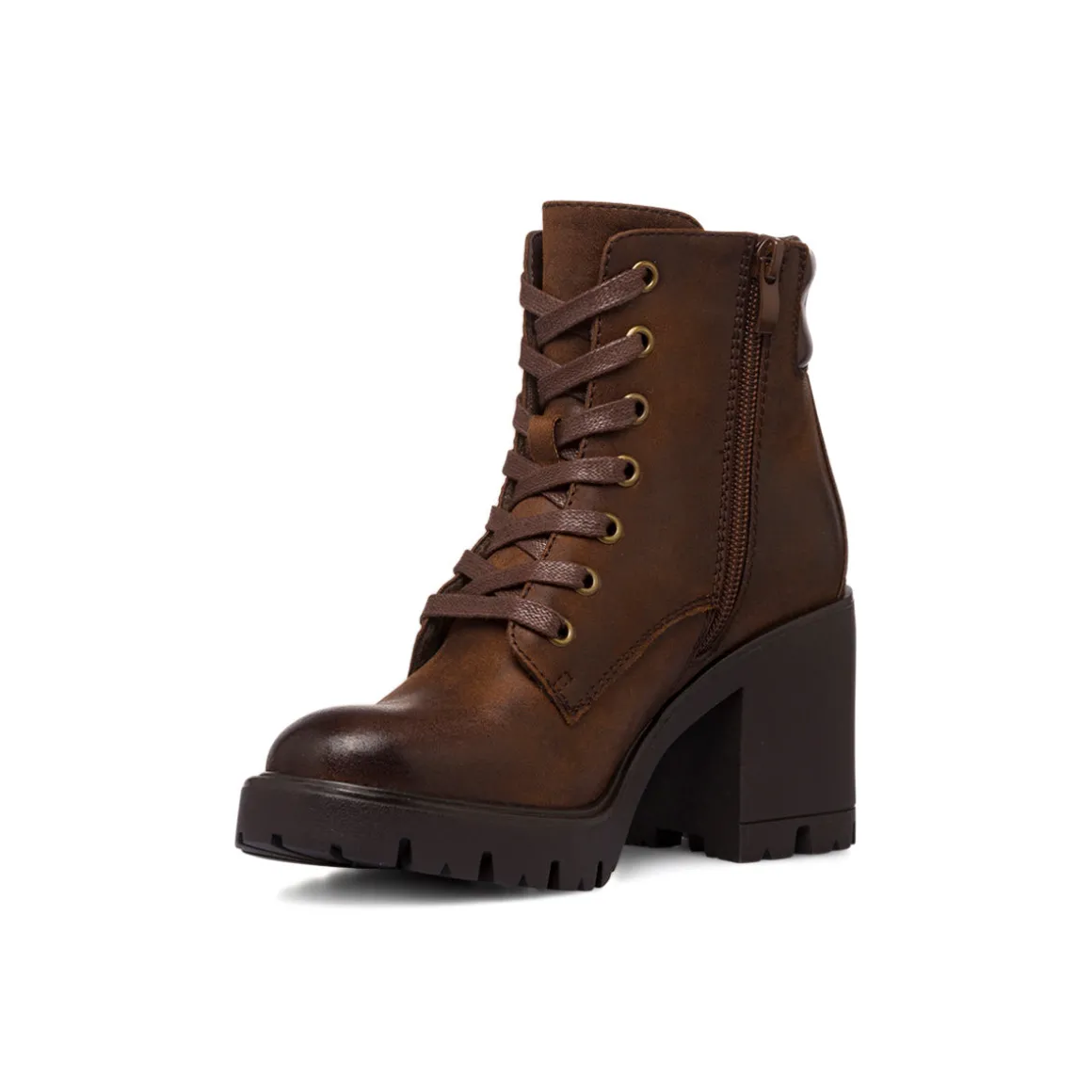 Stivaletti con tacco 8 cm marroni da donna Lora Ferres