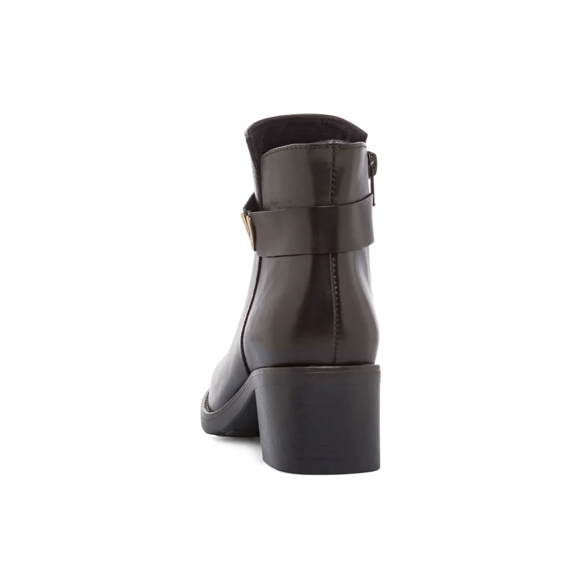 Stivaletti con tacco da donna neri in pelle con tacco P Essentials