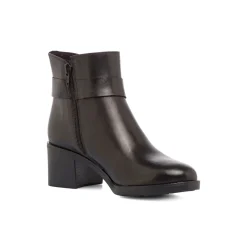 Stivaletti con tacco da donna neri in pelle con tacco P Essentials