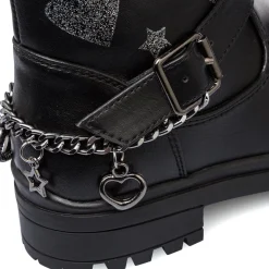Stivaletti da bambina neri con fibbia e glitter Le scarpe di Alice