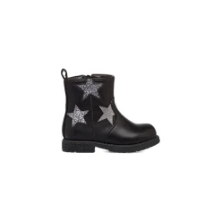 Stivaletti da bambini neri con dettaglio stelle glitterate Le Scarpe di Alice
