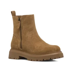 Stivaletti da donna beige effetto scamosciato con suola platform Swish Jeans