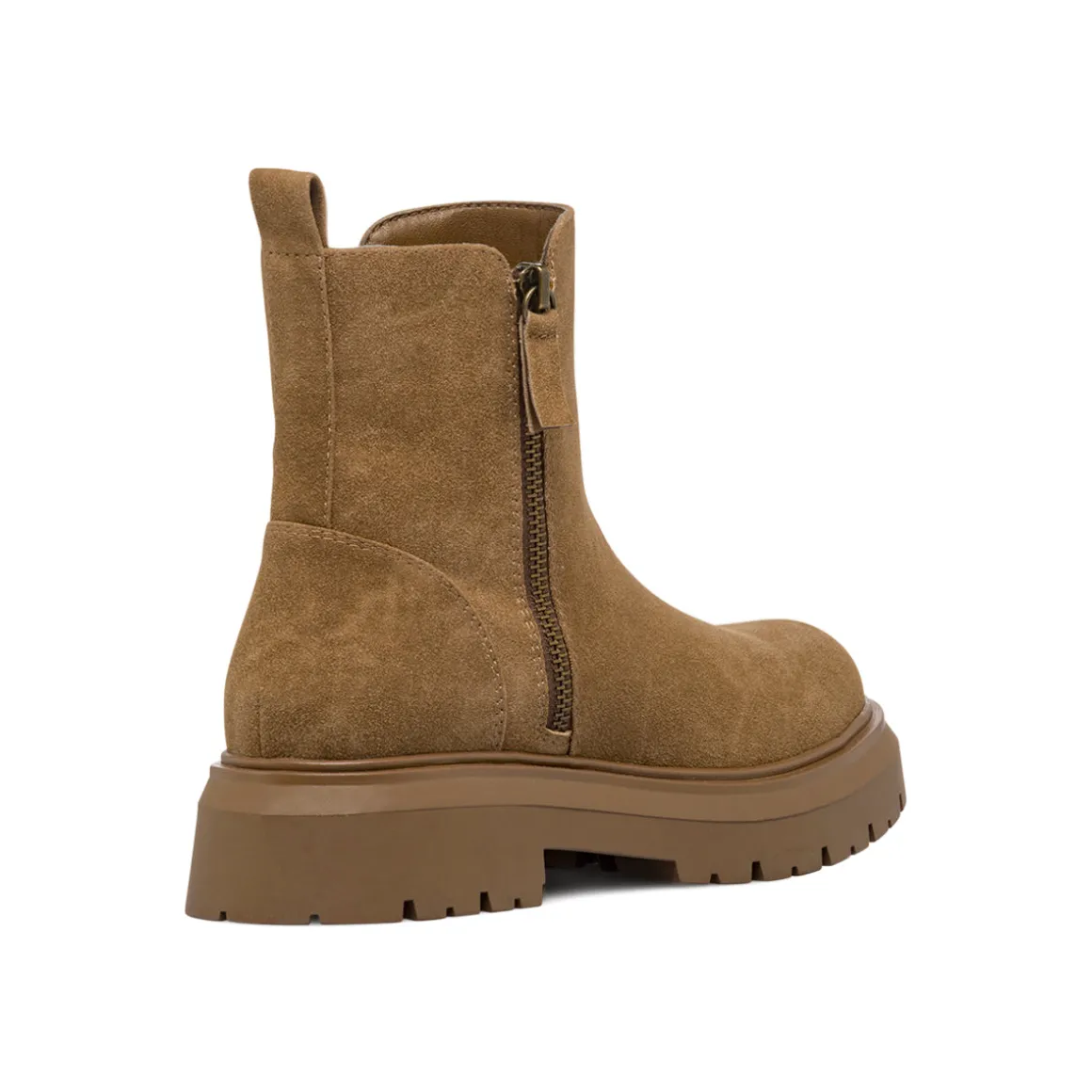 Stivaletti da donna beige effetto scamosciato con suola platform Swish Jeans