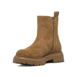 Stivaletti da donna beige effetto scamosciato con suola platform Swish Jeans
