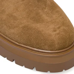 Stivaletti da donna beige effetto scamosciato con suola platform Swish Jeans