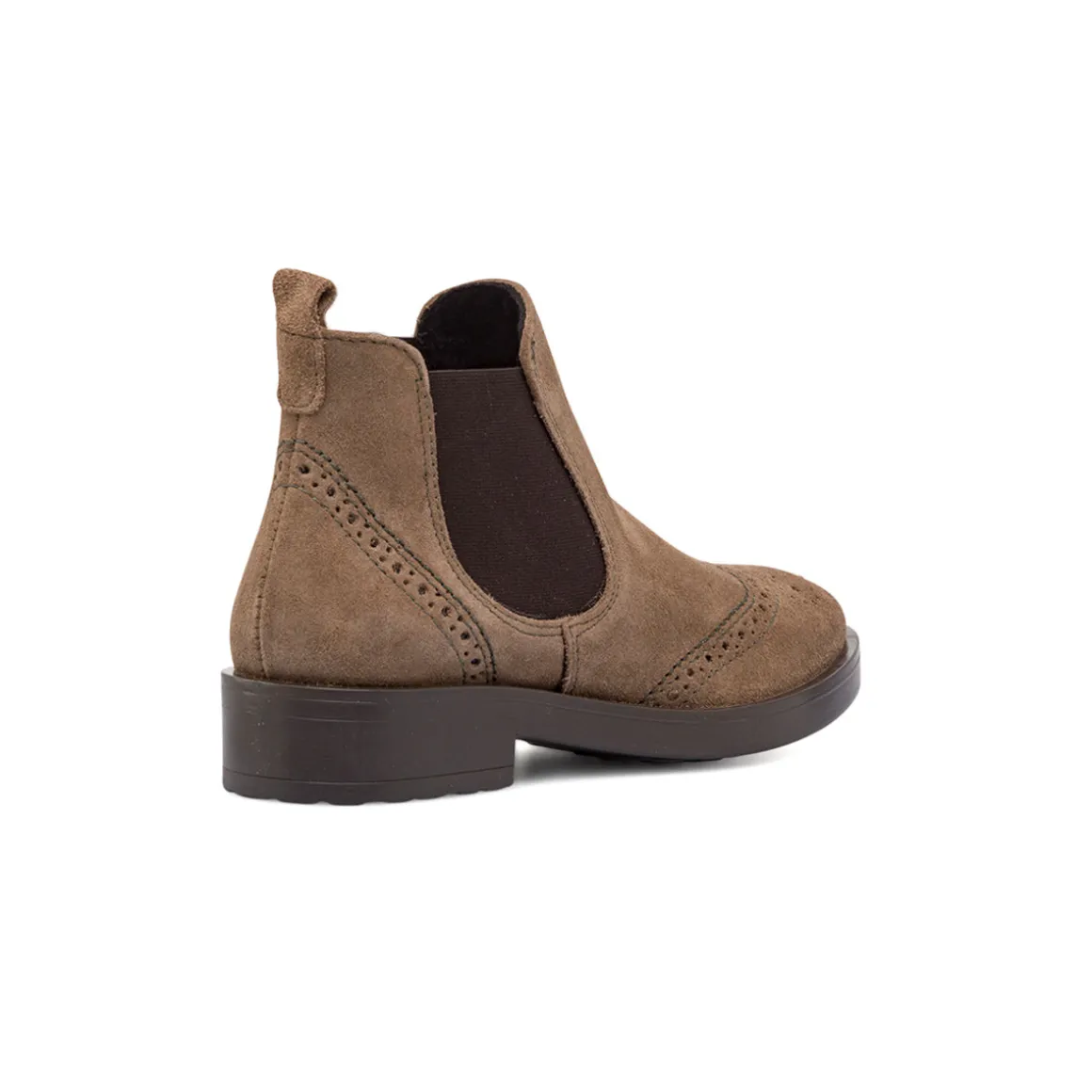 Stivaletti da donna beige chiaro in pelle scamosciata Primopiano