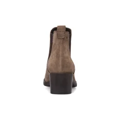 Stivaletti da donna in pelle scamosciata taupe Primopiano