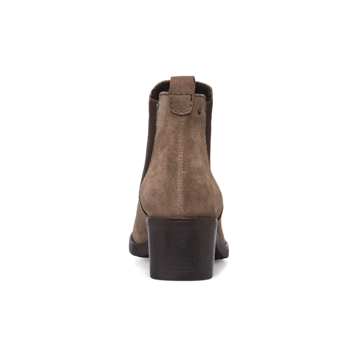 Stivaletti da donna in pelle scamosciata taupe Primopiano