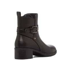 Stivaletti da donna neri con tacco e fibbia metallica P Soft
